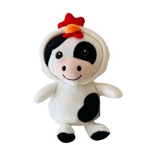 Way To Celebrate Cow with Chicken Costume Plush Easter Stuffed Animal Toy 9”